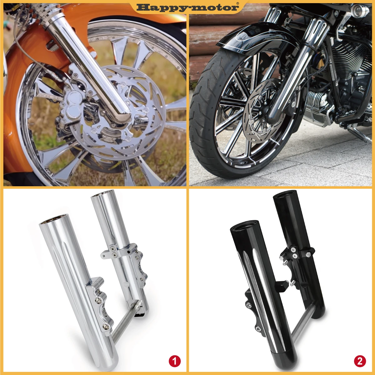 

Black Chrome CNC Hollow cut Fork legs For harley FLT TOURING electra street road glide king FLHT FLHX FLHR FLTR 2014-UP