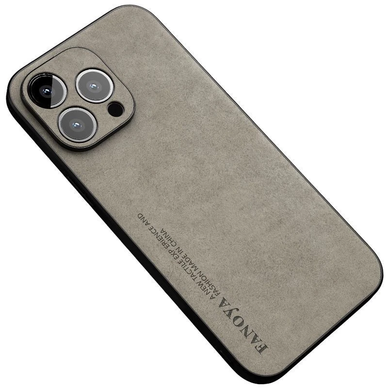 Matte PU Leather Shockproof Phone Case with Silicone Protector