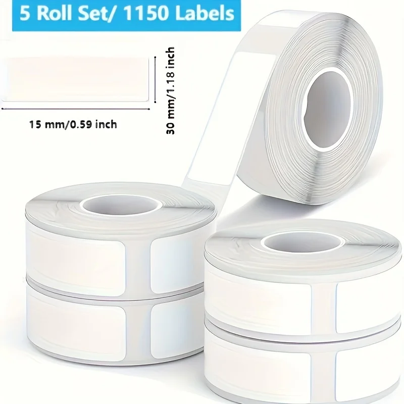 230pcs Per Roll, 15 Mm X 30 Mm White Label Printing Paper, Thermal Waterproof Adhesive Label Tape Printing Paper