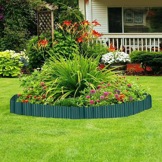 Imitation Stone PP Plastic Garden Grass Lawn Edge Border Fence Path Flexible Lawn Edging Border Garden Ground Fence 2