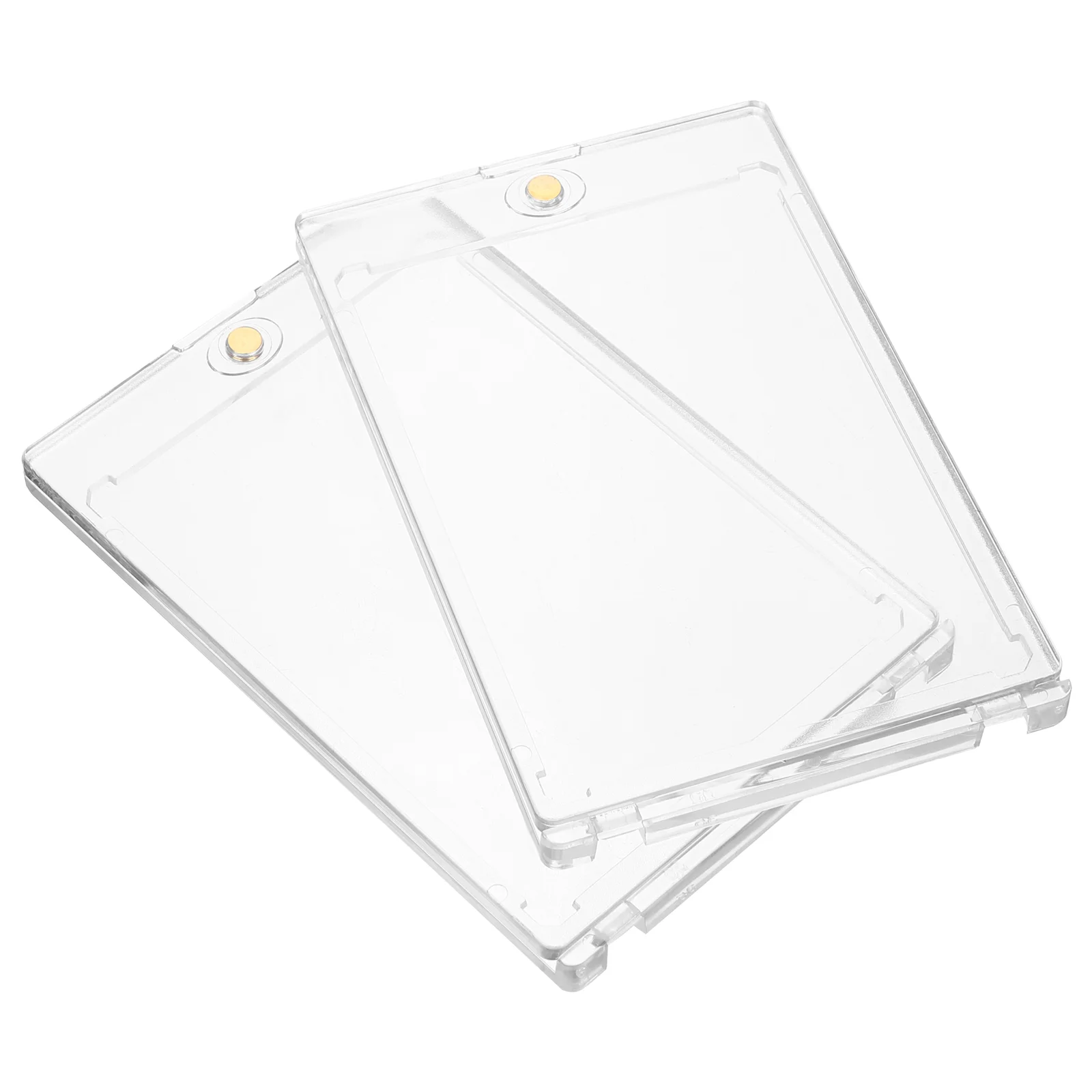 2 Pcs Magnetic Card Holder Clear Trading Card Case Sports Souvenirs Baseball Protector Football Game Display Acrylic
