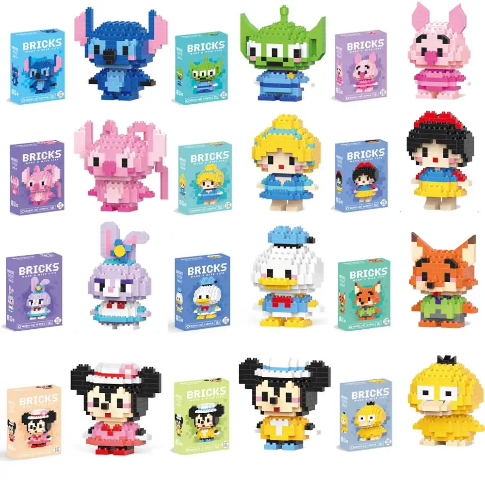 20pcs Stitch LinaBell Disney Building Blocks Cartoon Character Assembled Model building block Dolls Toys Children Gifts