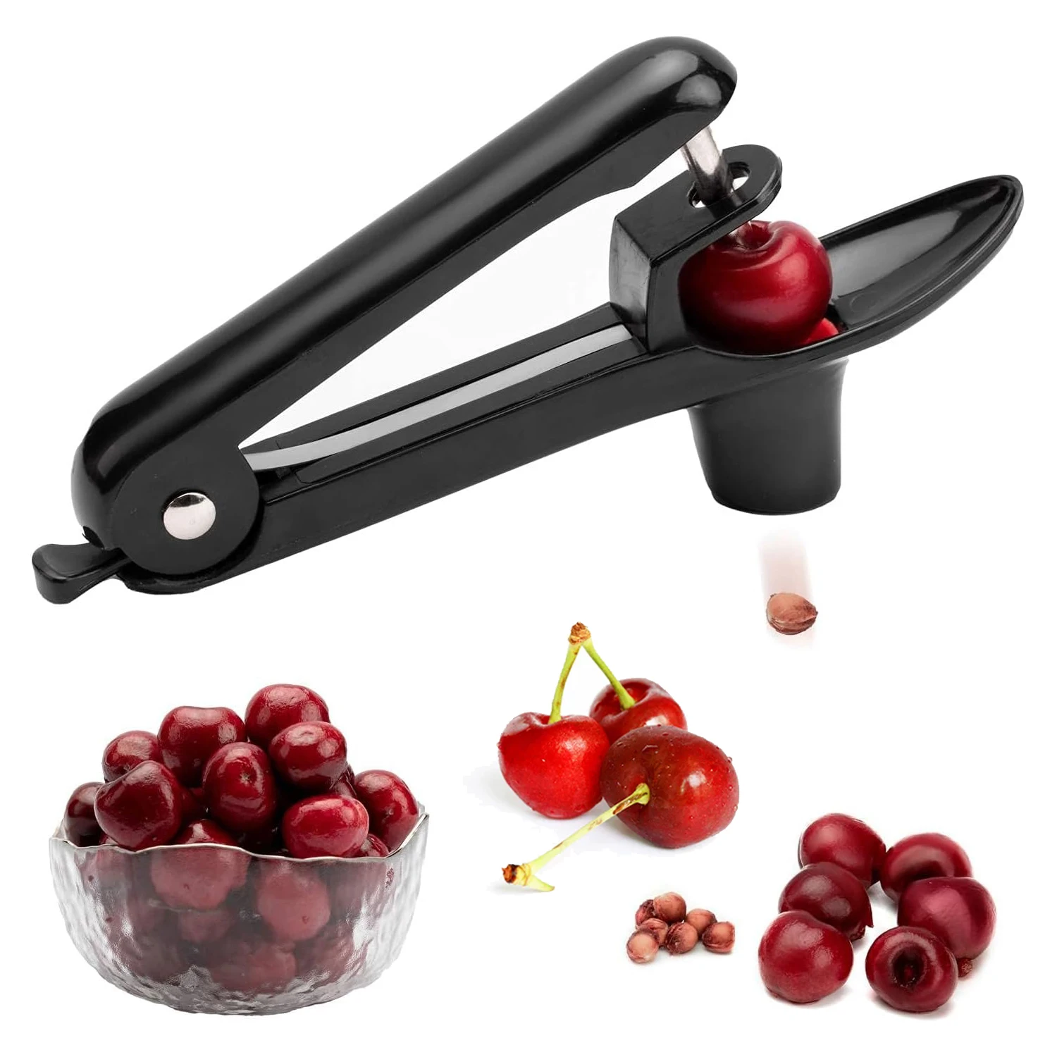 Cherry Pitters Kitchen Accessories Cherry Core Seed Remover Useful Olives Go Nuclear Device Pitter Plastic Fruits Gadgets Tools