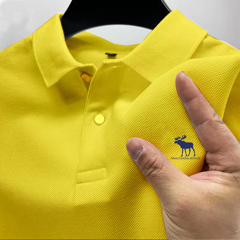 Polo Shirt Men's Lapel Casual Versatile Business Breathable Short Sleeve Printed Multicolor T-shirt Top