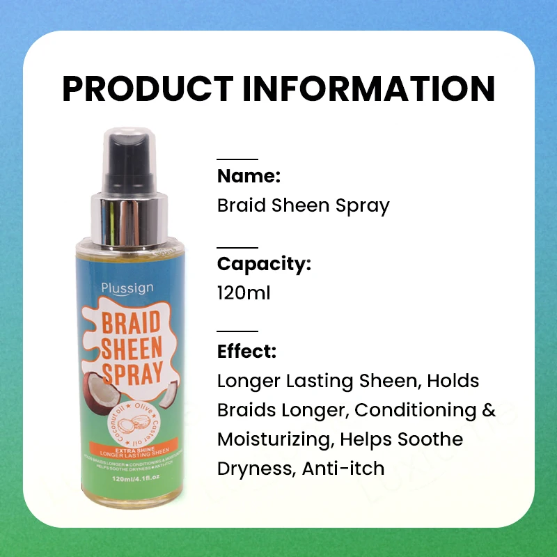 Oil Sheen Hair Spray For Braids Anti-Itch Dreadlocks Oil Hair And Scalp Protector For Care Moisturizes Add Extra Shine