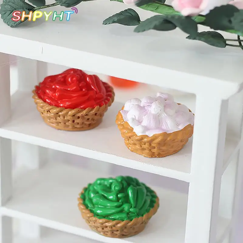 

1 шт. 1:6 1:12 Миниатюрный Кукольный дом корзина для Чили и чеснока кухонная модель еды декоративная игрушка для кукольного дома аксессуары для украшения кухни