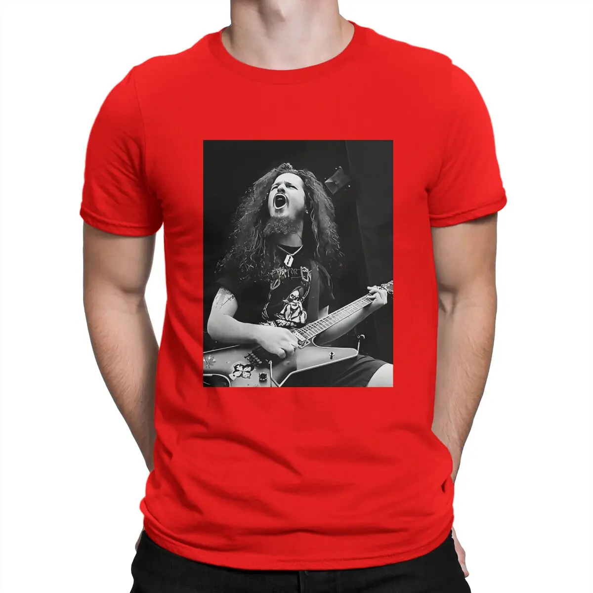 thumbnail image 1 of Camisetas casuales de algodón puro de Dimebag Darrell, de manga corta, estilo cantante y guitarrista vintage, con cuello redondo, para regalo de cumpleaños, 1 of 7