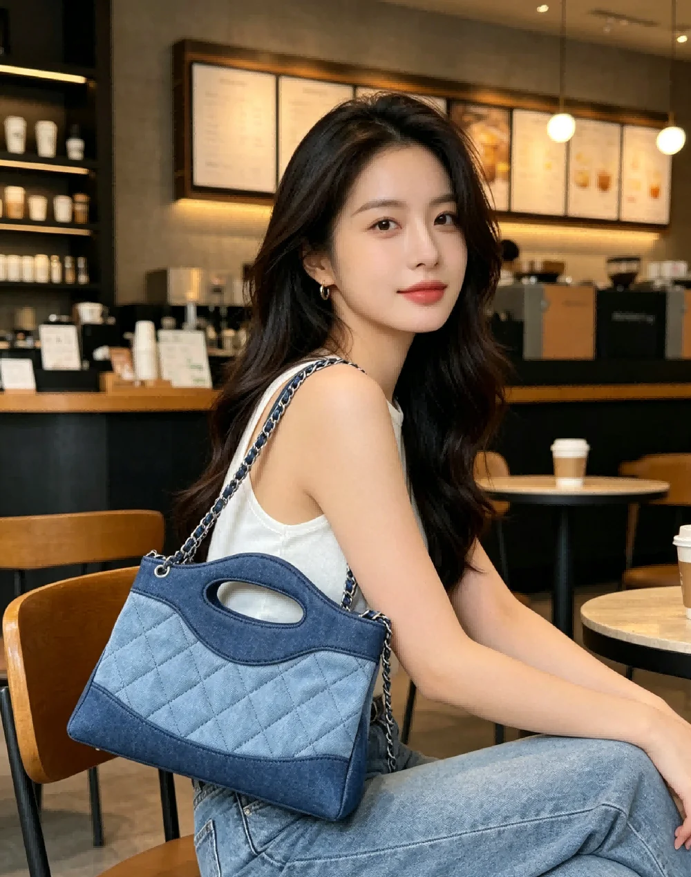 Women Vintage Fashion Chain Crossbody Bag Office Lady Versatile Shoulder Bag High Quality Leather Handbag