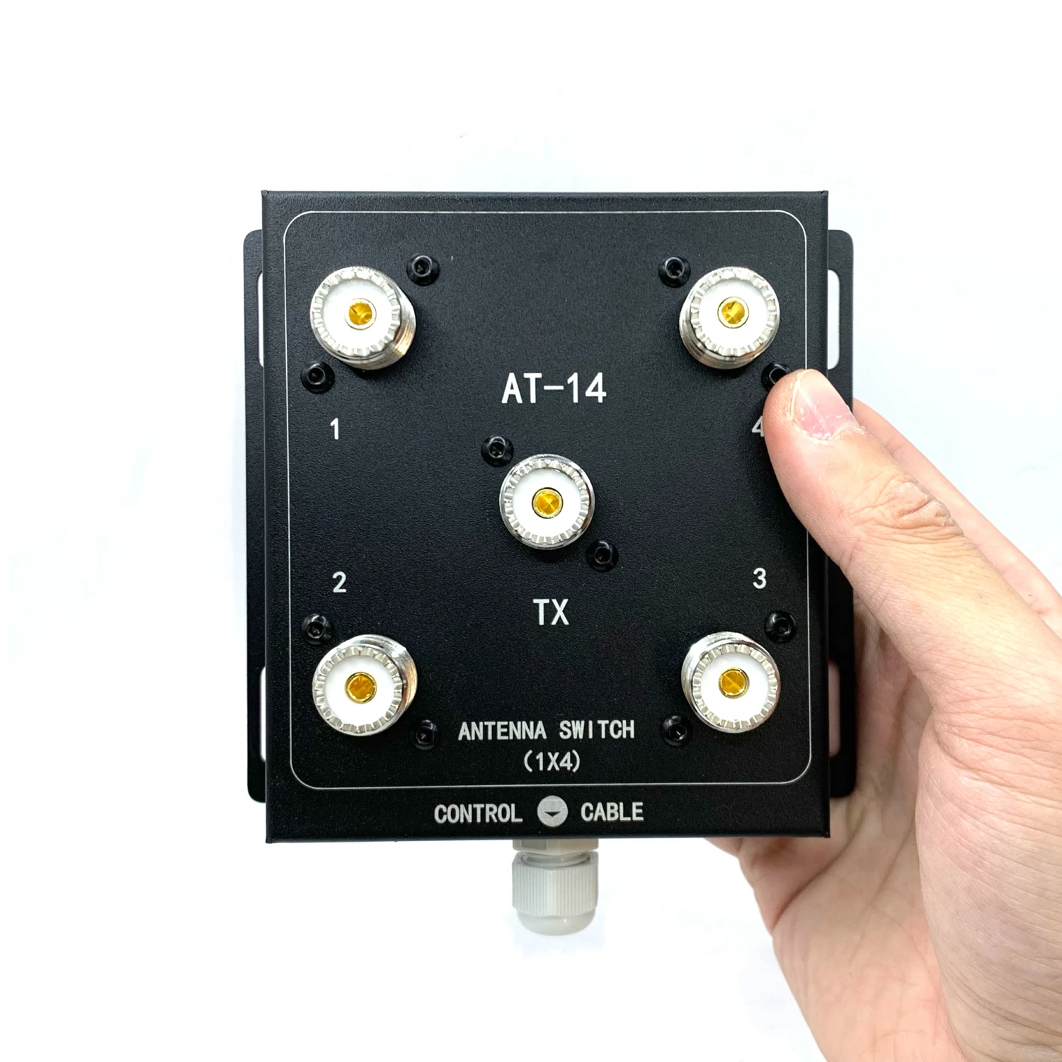 AT-14 4방향 동축 원격 안테나 스위치 편리한 스위칭 1.8MHz-60MHz 500W PEP 햄 라디오 스테이션