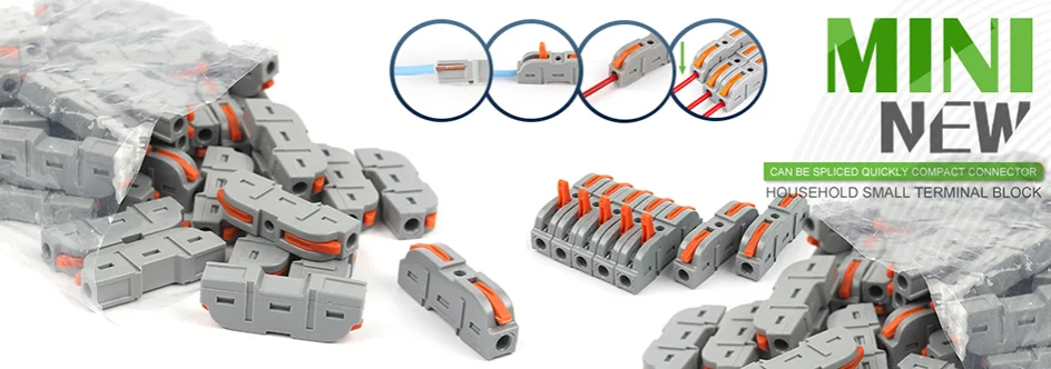 Push-in Fiação Terminal Block, Início Conexão fio elétrico, Mini Rápido