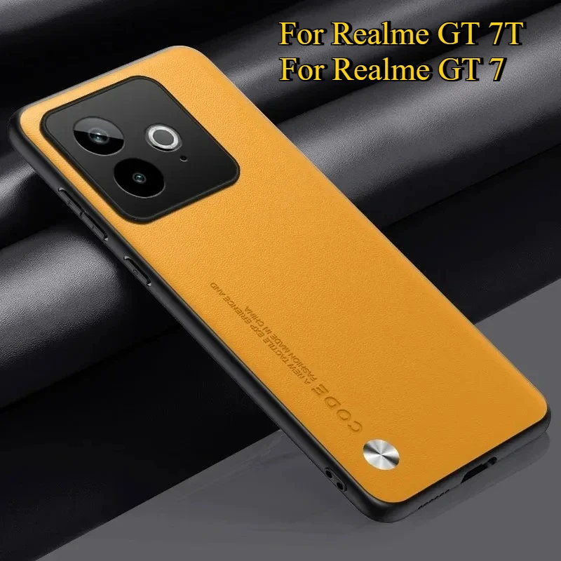 Premium PU Leather Matte Silicone Protective Case - Shockproof Hard Bumper Cover