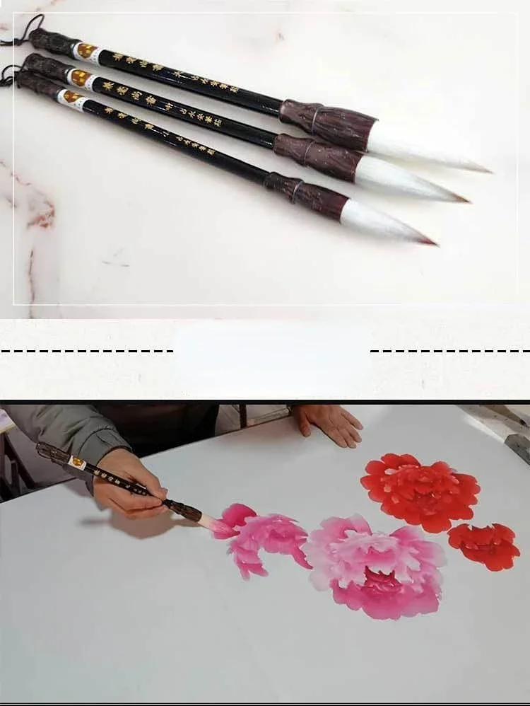 Multiple Hair Brush Pen Large Chinese Calligraphy Brush Pen Chinese Drawing Peony Flower Bird Watercolor Freehand Special Brush – Detail 10