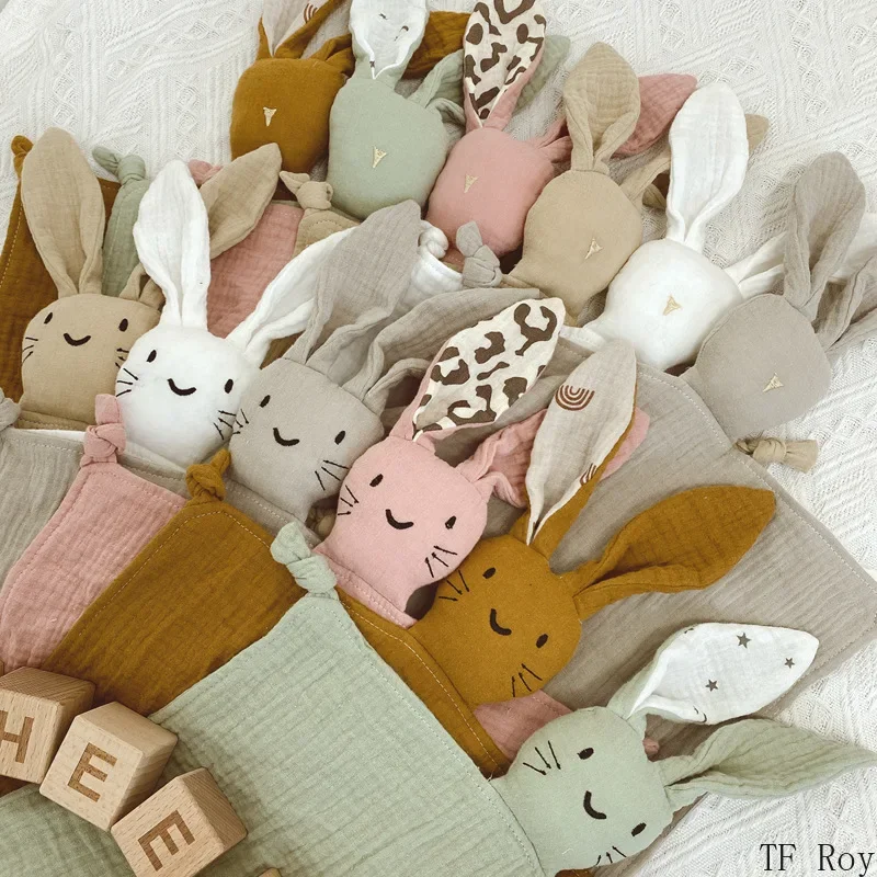 Cute Baby Rabbit Cat Comforter Soft Cotton Sleeping Dolls Soothing Cloth Blanket Baby Muslin Towel Newborn Appease Towel Bibs cotton towel,cotton muslin blanket,cotton blanket,swaddle blanket,cotton swaddle,cotton gauze blanket,cotton muslin burp cloth
