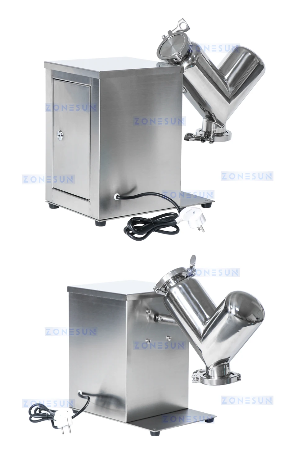 ZONESUN ZS-V2 Powder Mixing Machine Stainless Dry Powder Mixer Blender