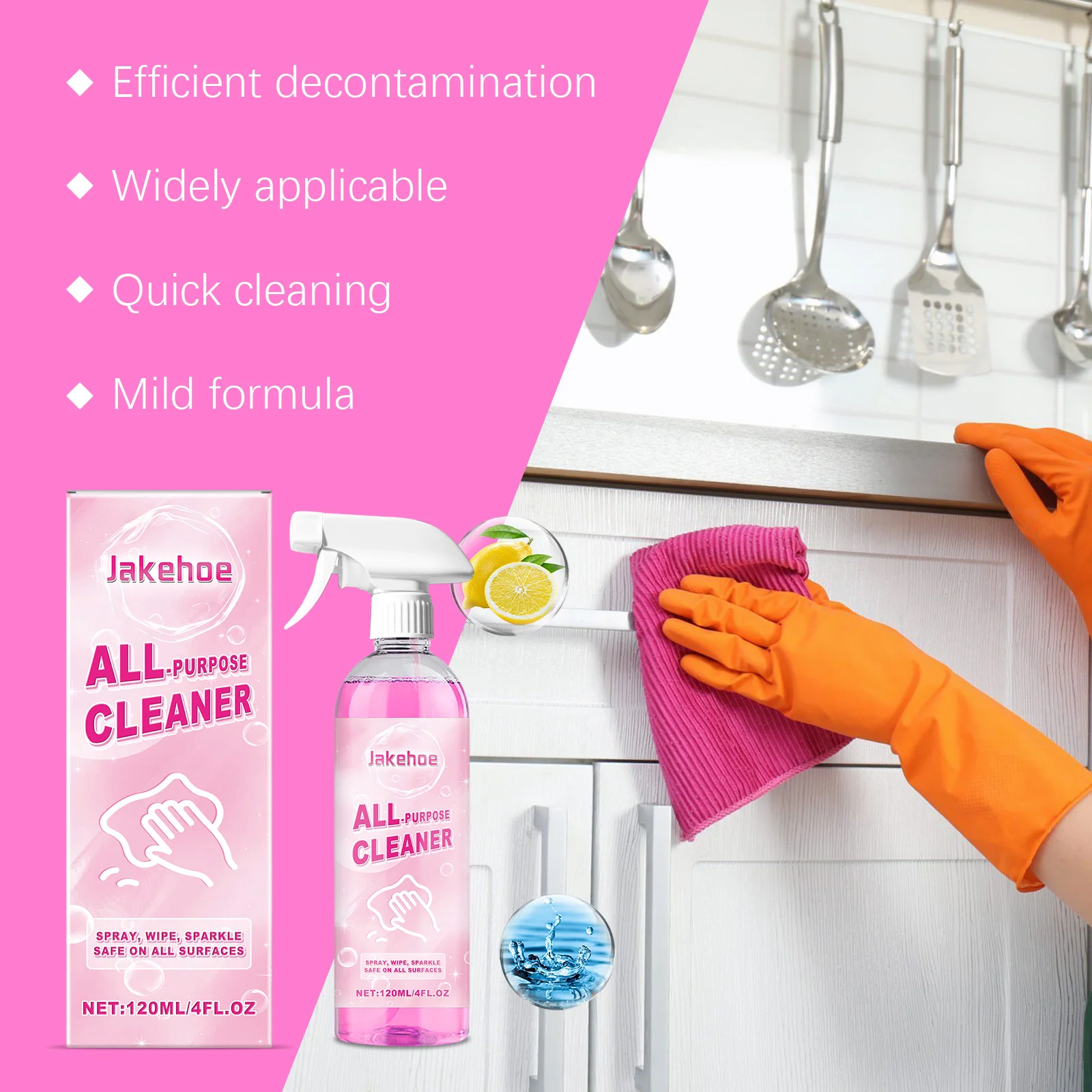 Gentle cleaning kitchen appliance desktop stains multifunctional household cleaner