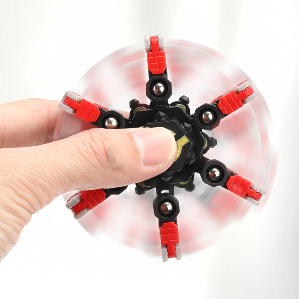 Fidget Toys Anti Stress Toys DIY Chain Deformation Robot Toy for Child Antistress Hand Spinner Vent Fingertip Top Mechanical Gyro Stress Relief Toy Gift