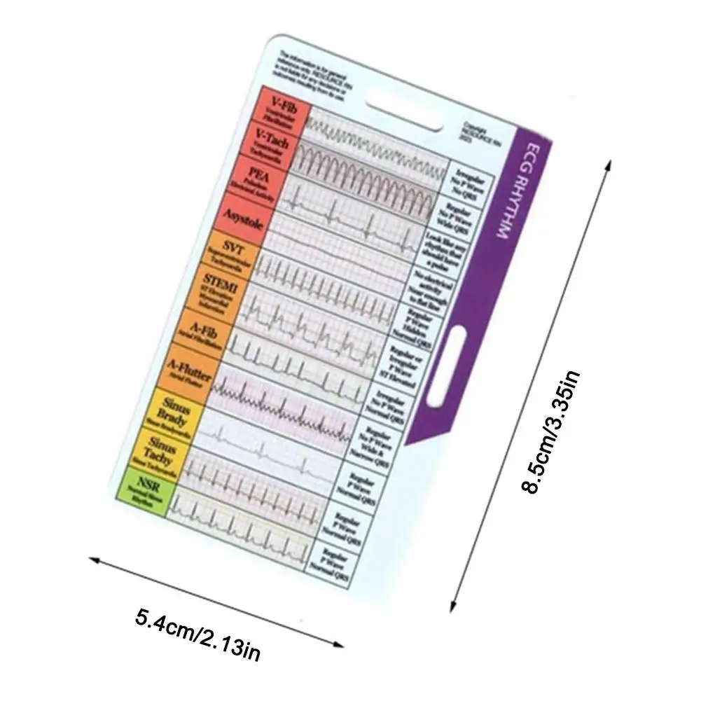 ECG/EKG Rhythm Pocket Card For ECG Self Measuring Ruler EGG Contiguous Leads Precision Measurement Household ToolS ecg ruler card