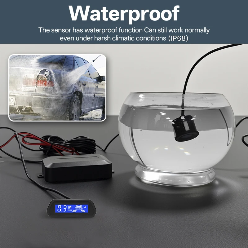 Car Parking Sensor Kit With Auto Parktronic Reverse LED Monitor 4 Sensors Radar