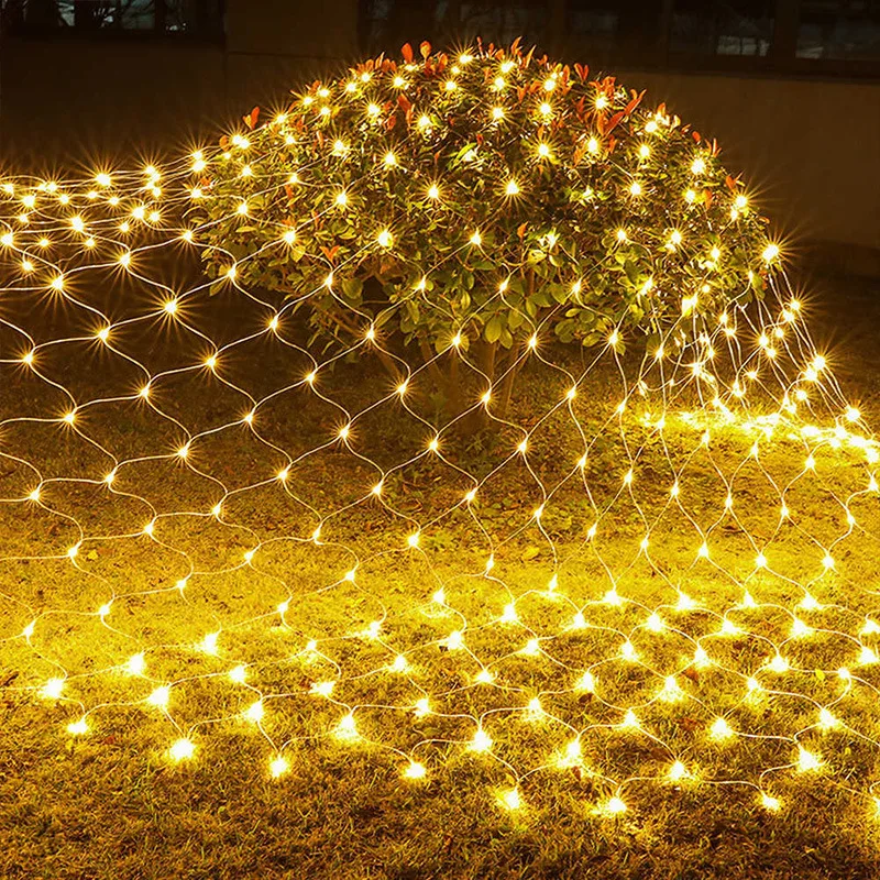 Decorazione Natalizia Led Waterfall Meteor Shower Rain String Light Festone Holiday Luci Decorative Net Light Garland Curtain