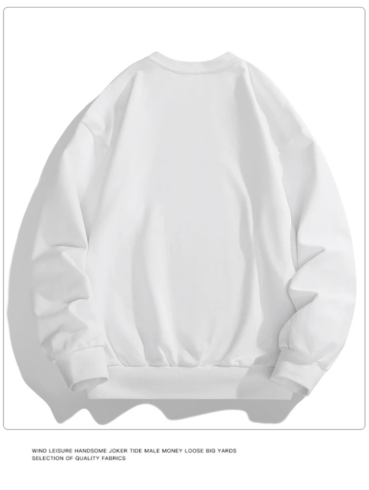 2026 Spring Autumn Men's Solid Color Sweatshirt Round Neck Pullover Men Clothing Harajuku Streetwear Sweatshirt Basic Hoodies
