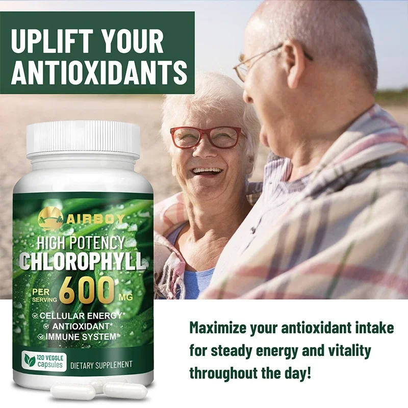 Chlorophyll Capsules 600mg - for Energy, Immunity, Skin & Internal Deodorant 4