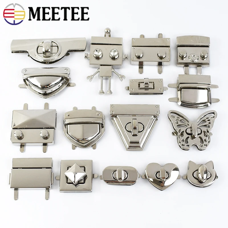 

4Pcs Metal Locks Buckles Twist Turn Lock Handbag Closure Snap Clasps for Bag Purse Replacement Clasp DIY Hardware Accessories