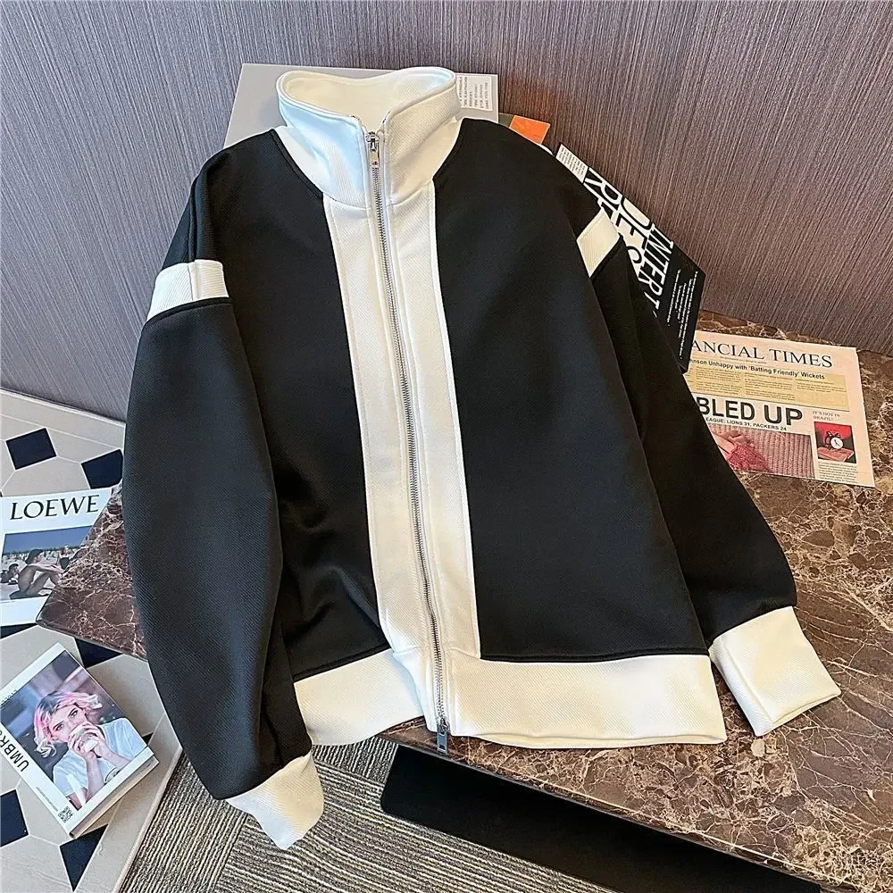 thumbnail image 1 of Abrigos de manga larga holgados de punto cárdigan para hombre con cremallera de cachemira Y2k suéter de punto para hombre estilo coreano ropa popular superior, 1 of 5