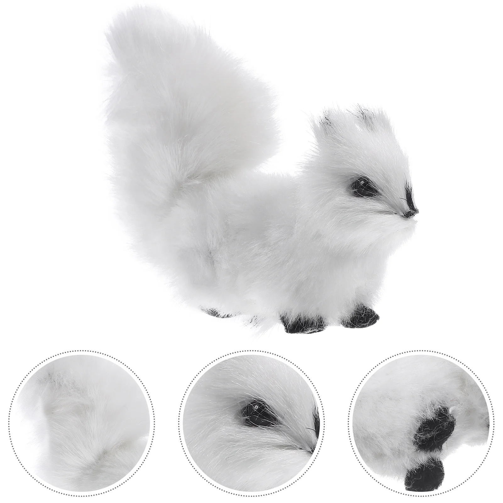 

Furry Squirrel Ornament Small Plush Squirrel Statue Decoration Realistic Furry Squirrel Ornament