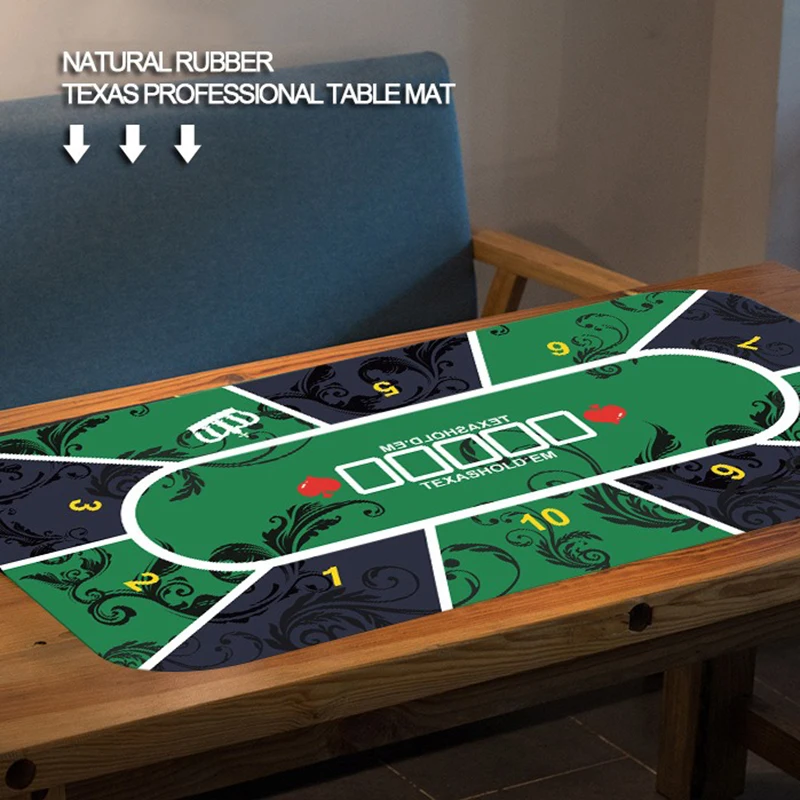 Texas Holdem Table Pad Portable Rubber Foam Poker Table Mouse Pad Keyboard Office Gaming Gambling Players Game Layout