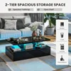 LED Coffee Table, Modern High Gloss Coffee Table w/ 20-Color LED Lights, Adjustable Speed & Brightness, Remote Control 6