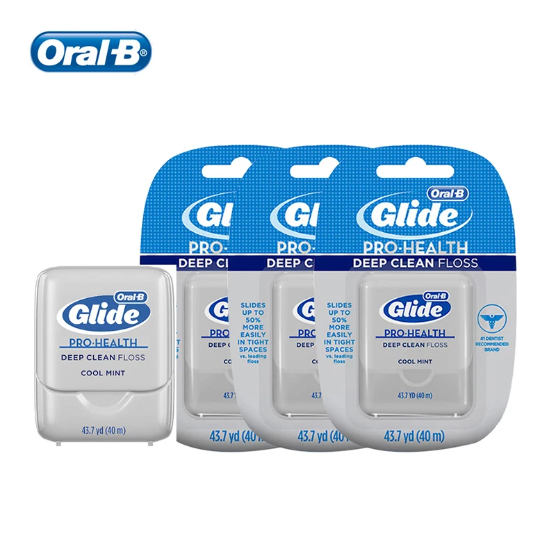 Oral B Glide Pro-Health-hilo Dental de limpieza profunda, portátil, fácil de deslizar, menta fría, 40 m/paquete