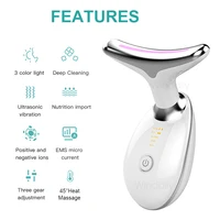 3 in 1 Face and Neck Massager Portable Micro Current Facial Beauty Device with Smart Vibration Skin Care Tool for Neck Firming 3