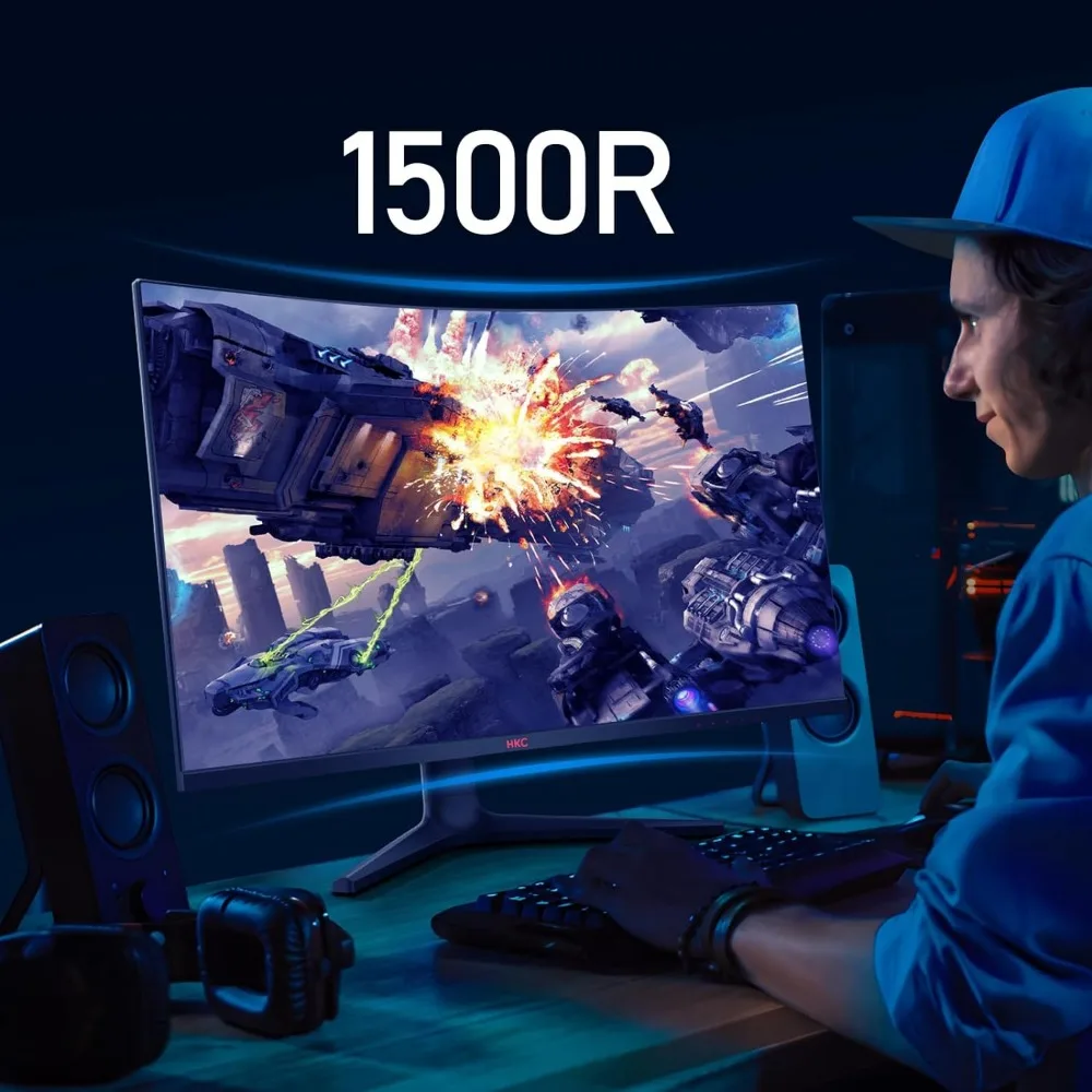 32 inch Curved Gaming Monitor-QHD (2560 x 1440) 2K Display, 170Hz 144Hz Monitor, 1500R Curvature, 1ms