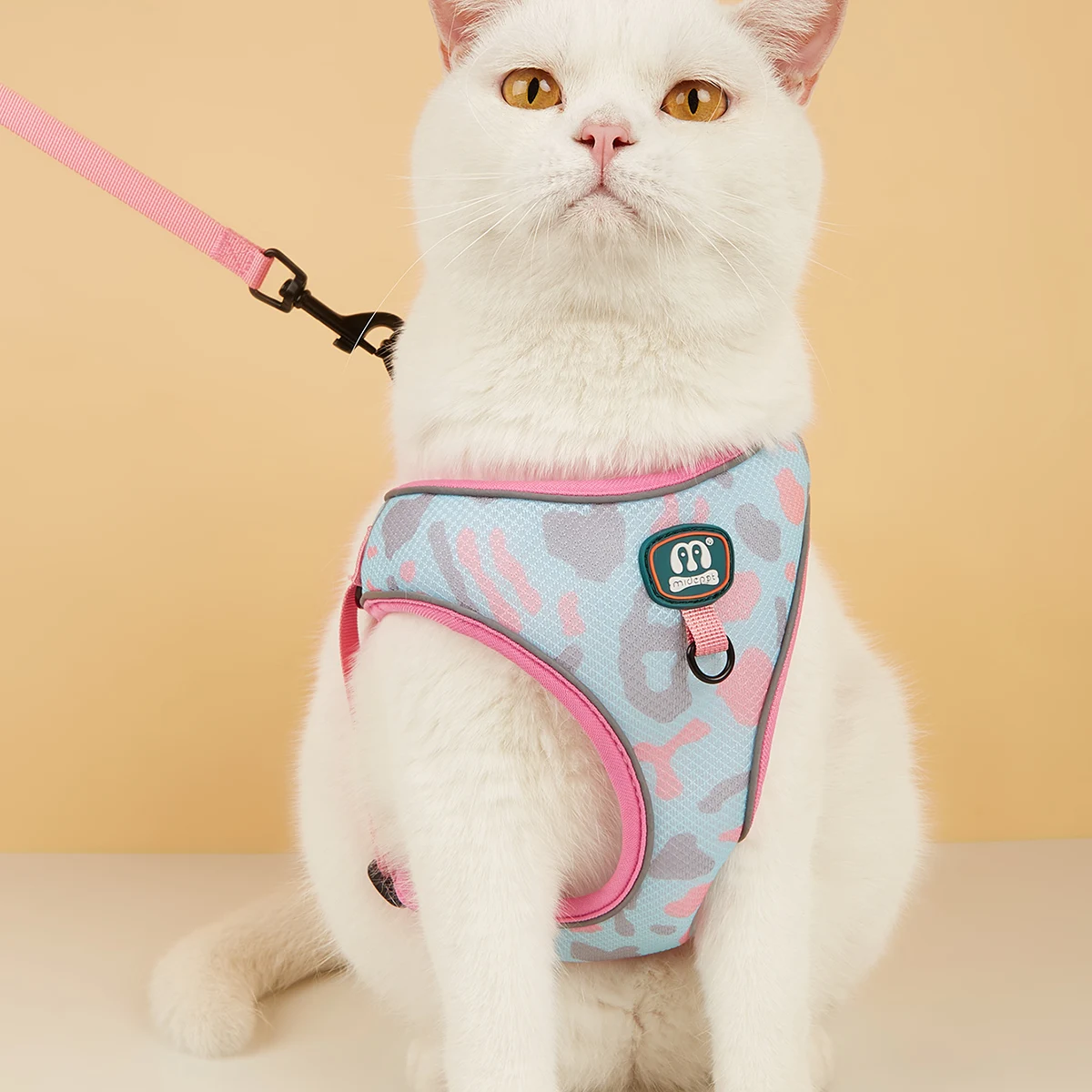 New Arrives Adjustable Soft Mesh With Fashionable Design Pet Harness And Leash Set 3