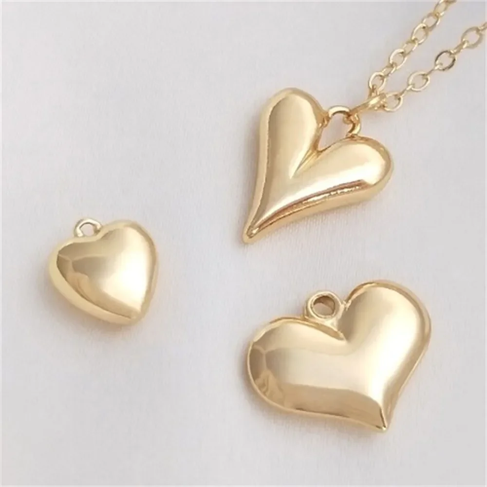 

14K True Gold New Peach Heart Pendant Love Small Pendant Handmade DIY Bracelet Necklace Pendant K170