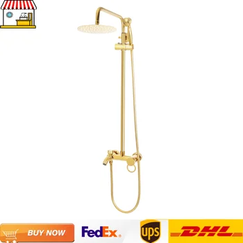 Set rubinetto doccia a 3 vie in oro lucido |   Rubinetto per bidet con miscelatore acqua calda fredda da bagno da 20 cm |   Rubinetto per doccia a pioggia 1