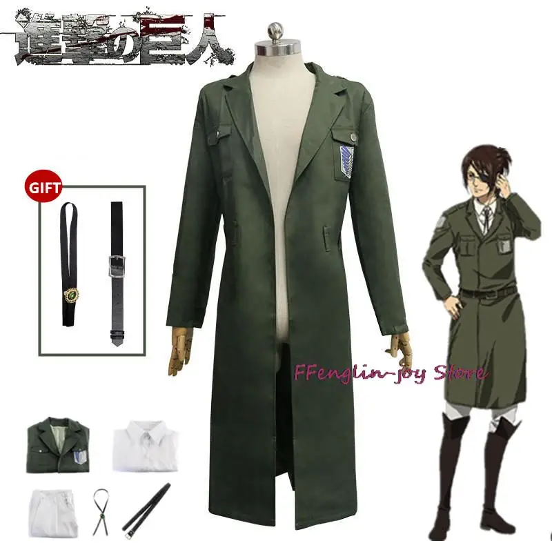 

Anime Attack on Titan Cosplay Levi Costume Shingek No Kyojin Scouting Legion Soldier Coat Trench Jacket Uniform Halloween Outfit