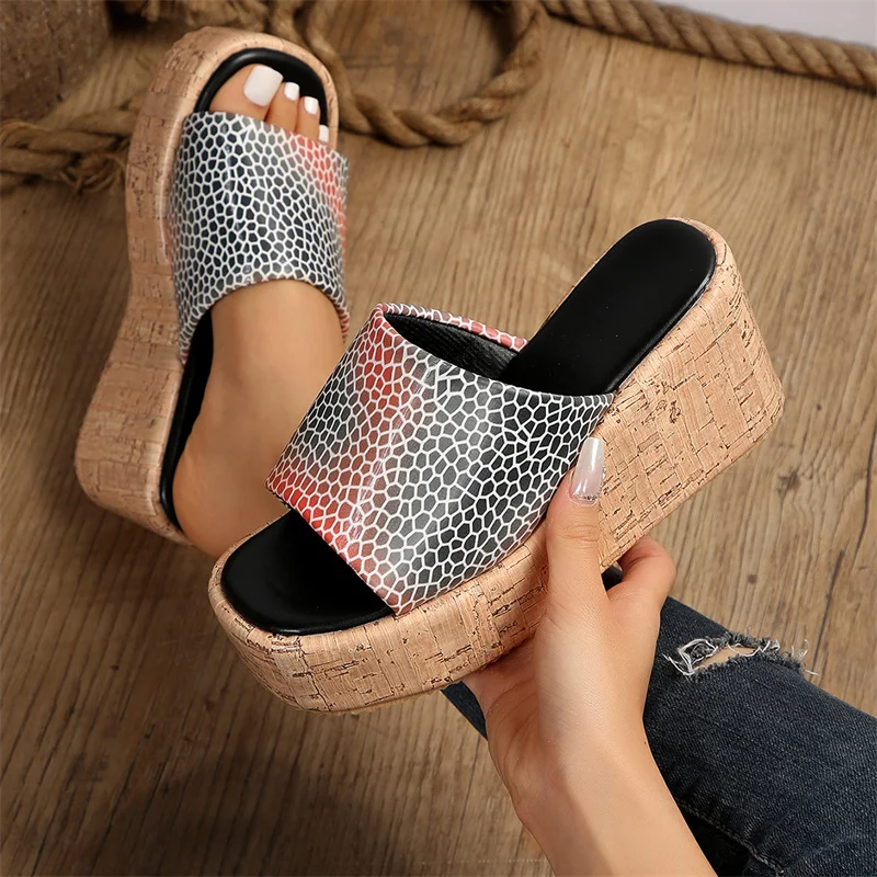 2023 New Summer Casual Platform Wedges Heels Slippers Ladies Fashion Open Toe Roman Fish Mouth Women's Sandals Shoes Size 36-43