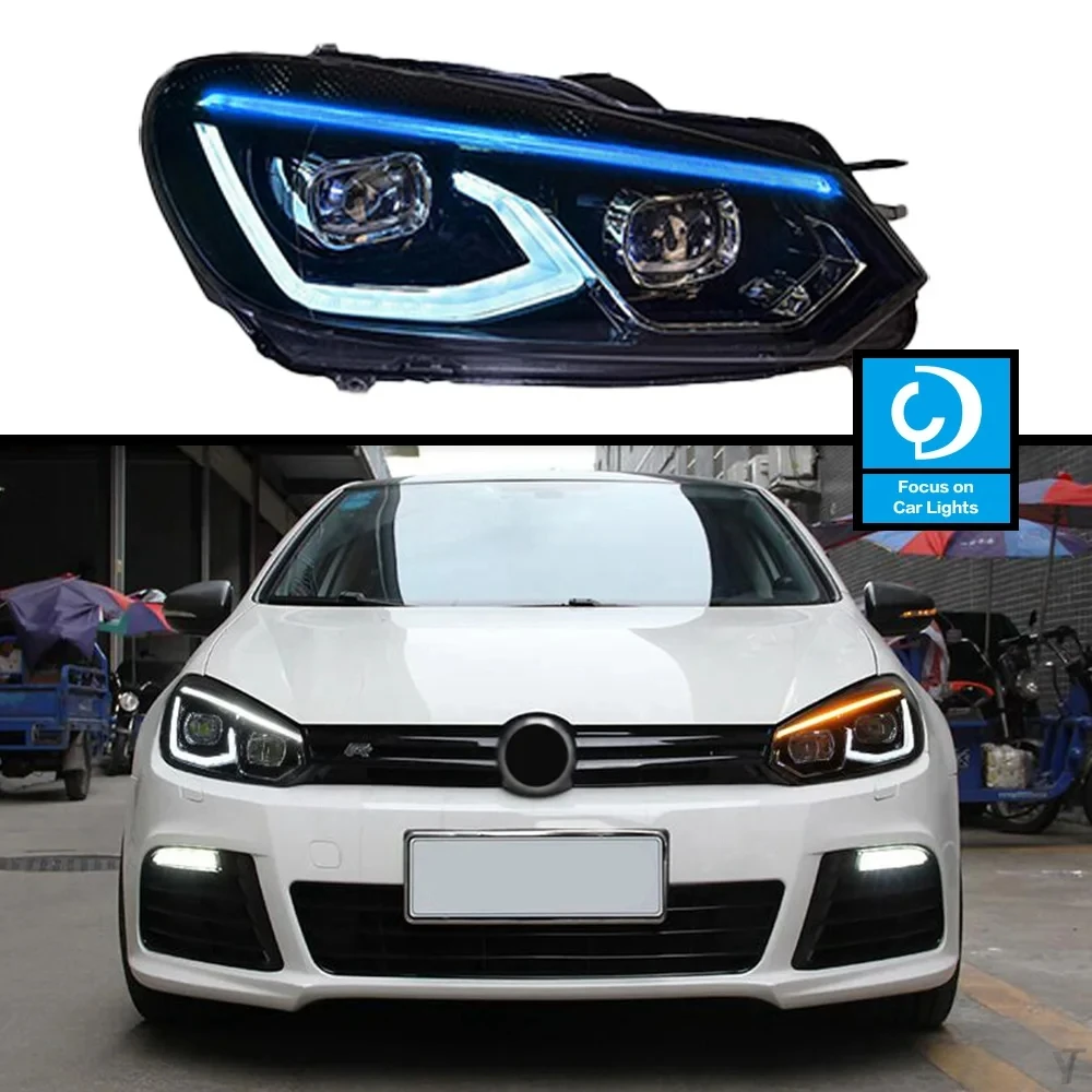 AKD Front Lamp For VW Golf 6 MK6 2009-2013 jetta variant Headlight R20 Style Bi Xenon Lens HID Assembly Upgrade Auto Accessories