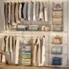 4 Tier Closet Hanging Organizer, Closet Organizers and Storage with 5 S Hooks, Closet Hanging Shelves & Freestanding Wire Storag 3