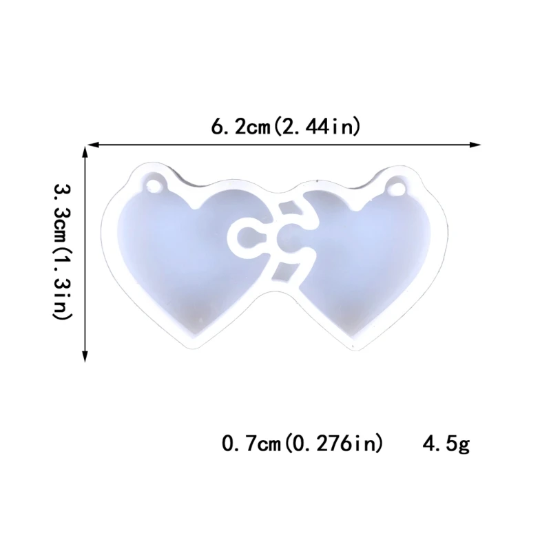 Couple Resin Mold, Heart Resin Molds Silicone Jewelry Keychain