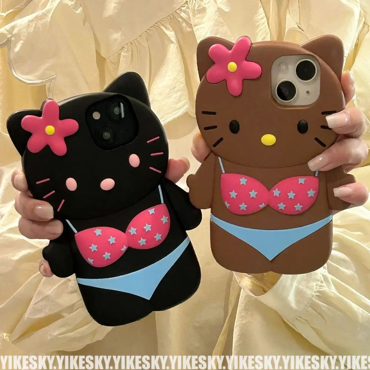 

Чехол для телефона с рисунком из аниме Sanrio чехол для телефона Гавайский бикини Hello Kitty для iphone14promax 14pro iphone13 12pro
