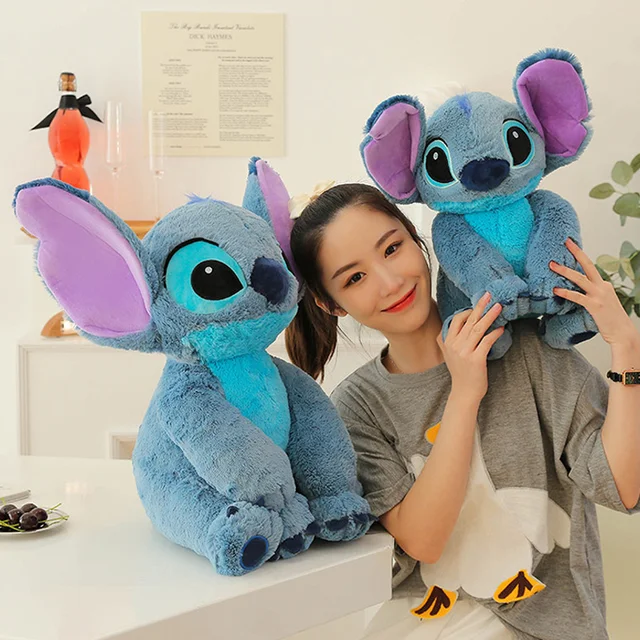 60cm Disney Stitch Plush Toy Doll Anime Lilo & Stitch Sitting Stitch  Cartoon Stuffed Doll Children's Comforting Pillow Kids Gift