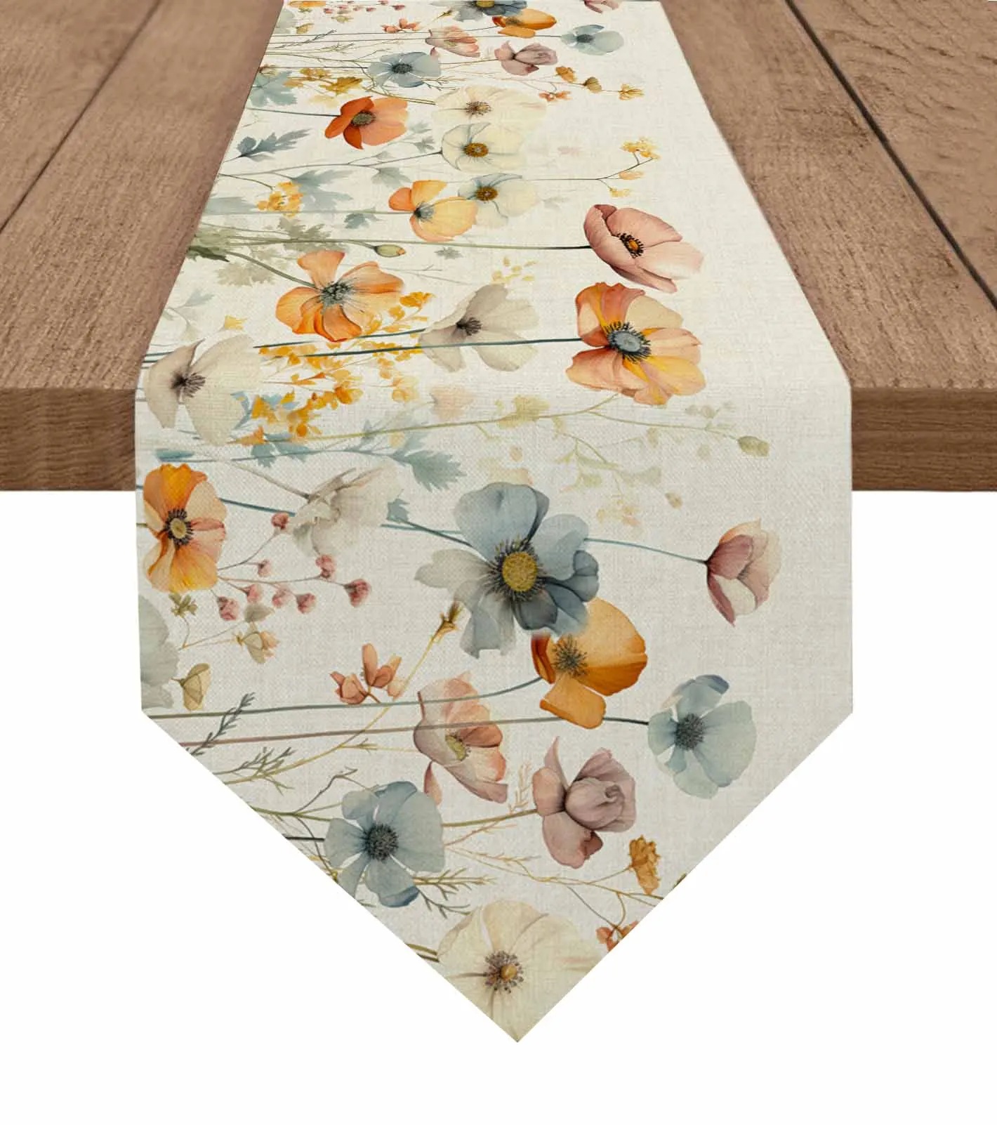 

Винтажная настольная дорожка с акварельными цветами и листьями для свадебной вечеринки