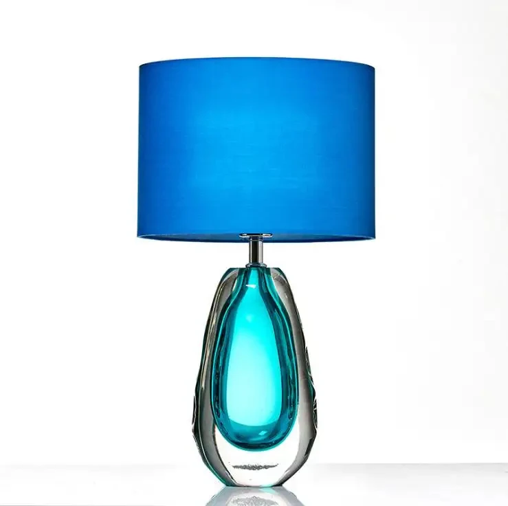 

Modern Table Lamp Art Creative Murano Glass Blue color LED Luxury Decorative Bedside Lamp for Home Hotel