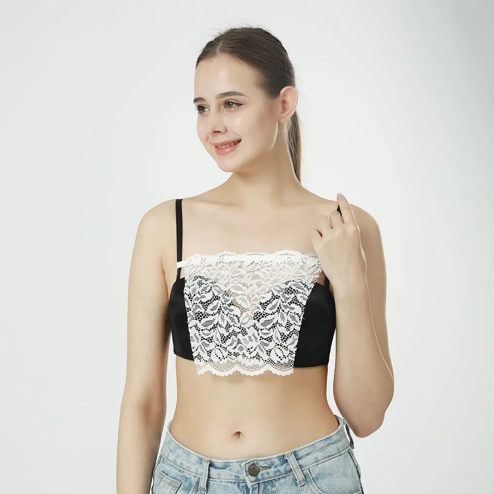 Description Picture 6 of item3pcs Lace Invisible Bra Privacy Cleavage Cover Underwear Anti Peep Brassiere Seamless Wrap Chest Strapless Lingerie Tube Tops