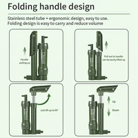 ที่กรองน้ำแบบมีที่ปั๊มมือขนาดเล็กหลอดกรองน้ำสำหรับตั้งแคมป์ทำความสะอาดแบบพกพากลางแจ้งเครื่องกรองการอยู่รอดสำหรับแคมป์ดื่มฉุกเฉิน 5