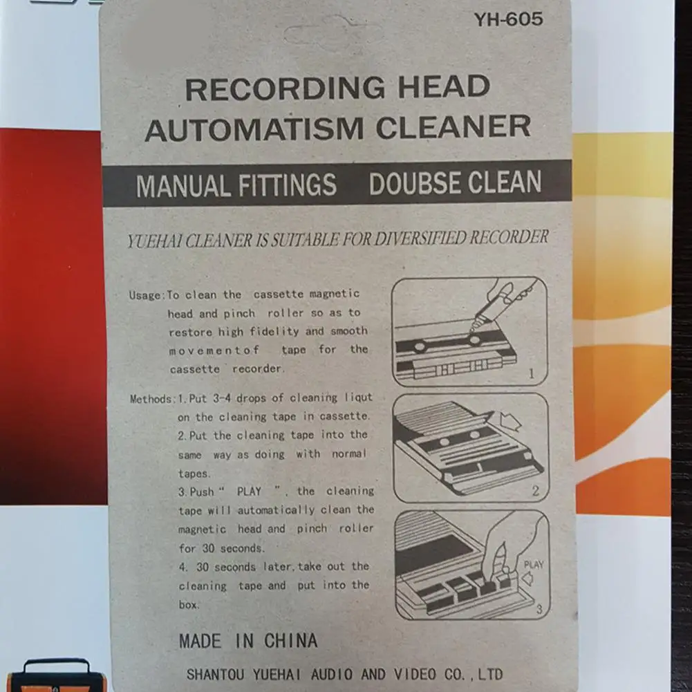 Cassette Tape Cleaner Commonly Used Player Cleaning Tool Demagnetizer Wet Type Fluids