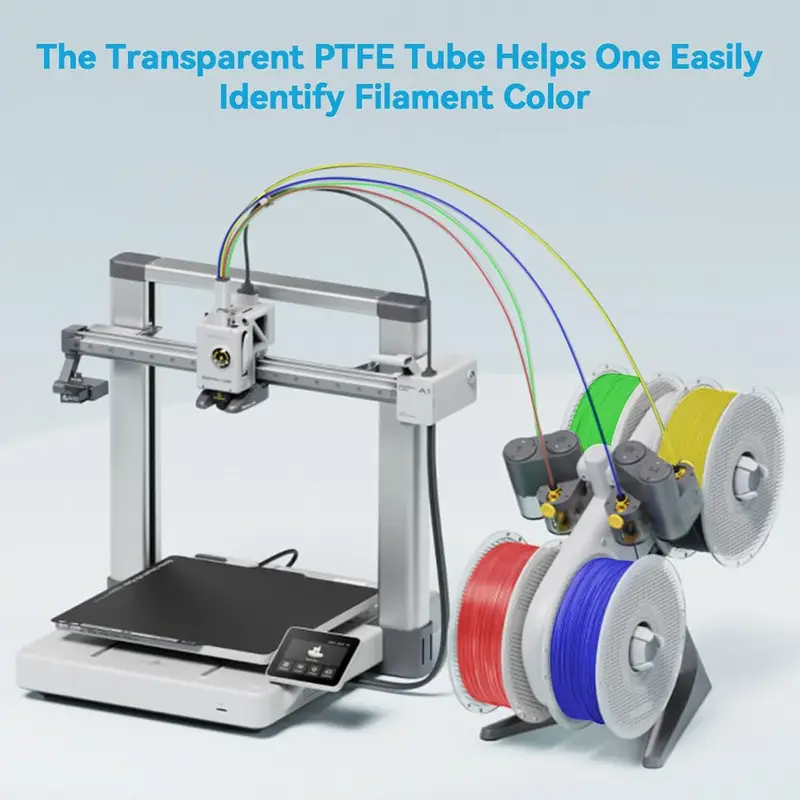 PTFE Tube 2.5mm X 4mm 5M for Bambu Lab X1/X1C/P1P/P1S/A1/A1 Mini/AMS/AMS Lite with Cutter Connectors, 3D Printer Filament Tubing - Image 3