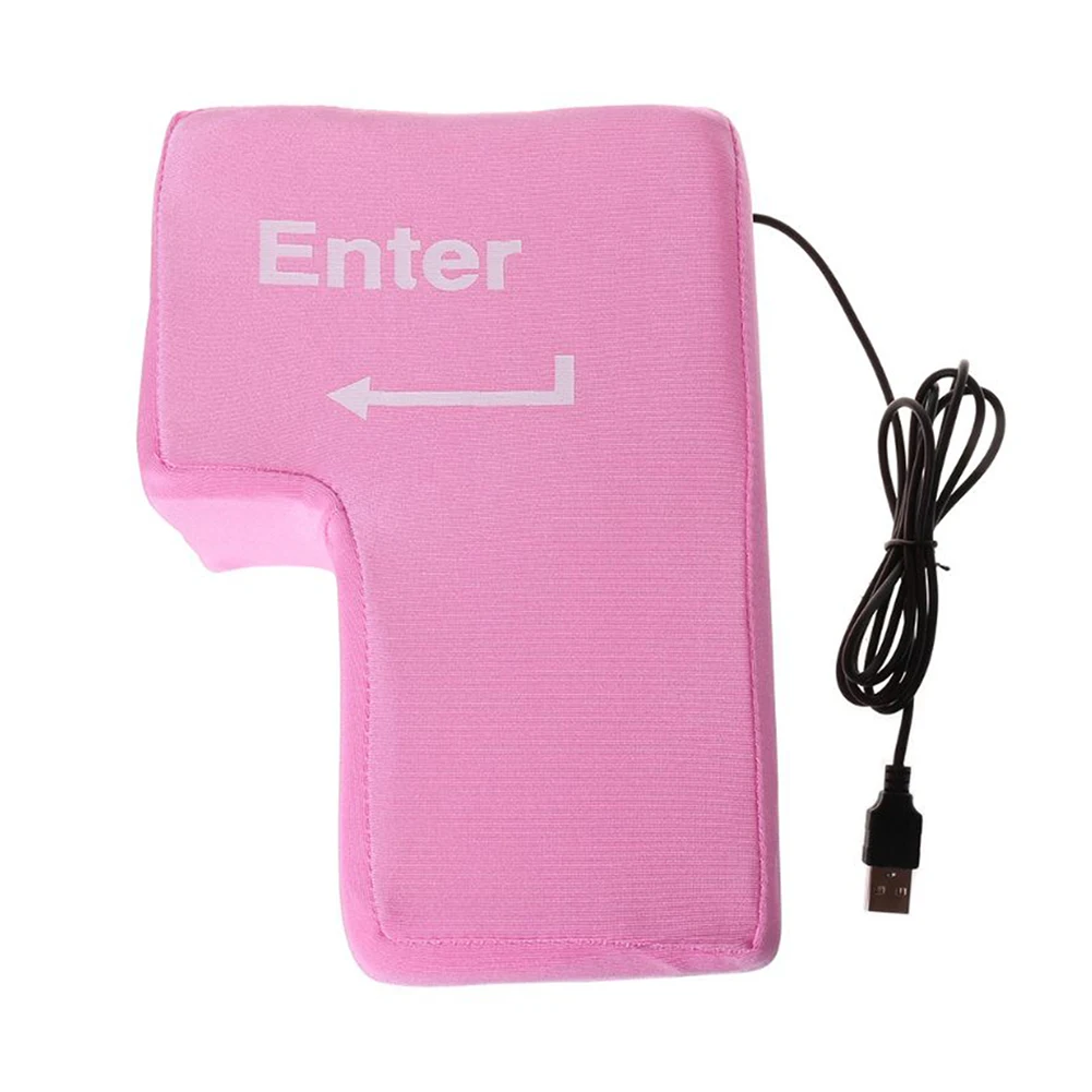 USB Big Enter Key Computer Vent Button Desktop Pillow Stress Relief Gift Rest Sleeping Mat Desktop Notebook PC Computer Parts
